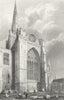 SUSSEX. Chichester Cathedral south Transept 1860 old antique print picture