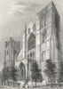 SUSSEX. Chichester Cathedral Bell Tower 1860 old antique vintage print picture