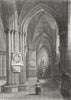 SUSSEX. Chichester Cathedral North Aisle 1860 old antique print picture