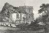 SUSSEX. Bramber Church. Castle. Excursions 1822 old antique print picture
