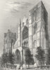 SUSSEX. Chichester Cathedral Bell Tower 1836 old antique vintage print picture