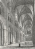 SUSSEX. Chichester Cathedral Nave 1836 old antique vintage print picture
