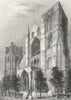 SUSSEX. Chichester Cathedral Bell Tower 1851 old antique vintage print picture