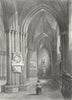 SUSSEX. Chichester Cathedral North Aisle 1851 old antique print picture