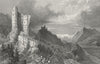 GERMANY. Ruins, Haldenstein Lichtenstein  1830 old antique print picture