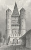 SWITZERLAND. St Pauls gate, Basel. Swiss Tombleson 1830 old antique print