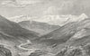 GERMANY. Source Fore Rhine, Mt Badus. 9 1830 old antique vintage print picture