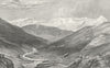 GERMANY. Source Fore Rhine, Mt Badus  1830 old antique vintage print picture
