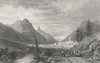 RHEINWALD. Splugen, Valley. Germany. horse Wagon 1830 old antique print