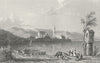 GERMANY. Wasserburg, lake Constance. Horse 1830 old antique print picture