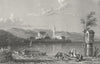 GERMANY. Wasserburg, lake Constance. Horse 1830 old antique print picture