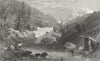 GERMANY. Fall of Hind Rhine, Rofflen. Tombleson 1830 old antique print picture