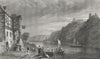 GERMANY. Bornhofen ruins, brothers. ruins 1830 old antique print picture