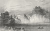SCHAFFHAUSEN. Fall Rhine. Germany. boat 1830 old antique vintage print picture