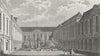 PARIS. Bibliotheque Royale. Pugin Fountain Statue 1828 old antique print
