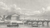 PARIS. Chambre Députés Pont Louis XVI. boat bridge 1828 old antique print