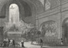 PARIS. Chapelle Calvaire, Eglise St Roche  1828 old antique print picture