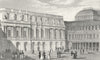 PARIS. Palace Duke Orleans. France. dog Horse coach 1828 old antique print
