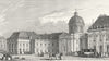 PARIS. Palais L'Institut. horse coach dog 1834 old antique print picture