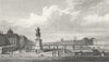 PARIS. Pont Neuf L'occident. river bridge dog 1828 old antique print picture