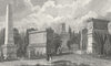 PERE LACHAISE. Monuments Massena, Lefebre. France  1828 old antique print