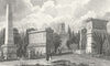 PERE LACHAISE. Monuments Massena, Lefebre. France  1834 old antique print