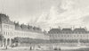 PARIS. Place Royale. dog Fountain Children 1828 old antique print picture
