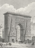 PARIS. Porte St Denis. Horse coach dog barrel 1828 old antique print picture