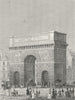 PARIS. Porte St Martin. Stalls Horse coach 1828 old antique print picture