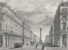 PARIS. Rue Castiglione(donne Place Vendome) 1828 old antique print picture