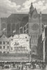 PARIS. L'eglise St Eustache. Marketplace coach 1828 old antique print picture
