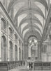 INVALIDES. L'interieur Chapelle. France  1828 old antique print picture