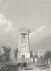 PERE LACHAISE. Monument Gen Foy. France  1828 old antique print picture