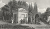 PERE LACHAISE. Monument. France. Pugin Solitary nun 1834 old antique print