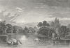 NETHERLANDS. Busch Haag. Wolff. HAGUE river Swans 1844 old antique print