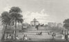 FRANCE. Chateau D'eau. Pugin Paris Dogs Statues 1828 old antique print picture