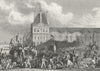RAMBOUILLET. Depart Populace, Pour. Paris flag 1828 old antique print picture
