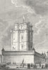 VINCENNES. Donjon Chateau. Paris Dog Flag 1834 old antique print picture