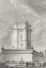VINCENNES. Donjon Chateau. Paris Dog Flag 1828 old antique print picture