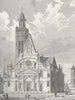 PARIS. Eglise de St-Etienne-du-Mont. Pugin--Dogs 1828 old antique print