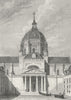 PARIS. Eglise de Sorbonne. France. Pugin parade 1828 old antique print picture