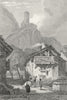 SWITZERLAND. Martigny. Swiss. Prout 1830 old antique vintage print picture
