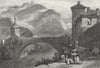 SWITZERLAND. Bridge St Maurice. Swiss. Prout 1830 old antique print picture