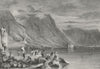 CHILLON. Swiss Montreux Prout lake Geneva 1830 old antique print picture