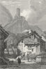 SWITZERLAND. Martigny. Swiss Prout Tower, Mountain 1830 old antique print