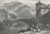 SWITZERLAND. Bridge St Maurice. Swiss. Prout 1830 old antique print picture