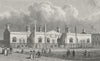 LONDON. Brewer's Alms Houses, Mile end 1828 old antique vintage print picture