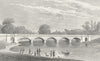LONDON. New bridge, Serpentine, Hyde Park 1829 old antique print picture