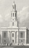 LONDON. St John's, Hoxton 1827 old antique vintage print picture