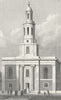 LONDON. St John's, Hoxton 1827 old antique vintage print picture